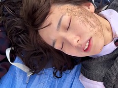 Misaki Azusa outdoor BDSM kept in a shallow grave boots on face facial cumshot extreme domination