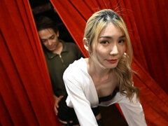 아시안, 무대 뒤에서, 중국인, 페티쉬, 힐, 파티, 콘돔, 스타킹