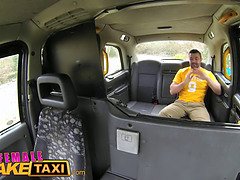 British milf Sutton gets dirty with busty fake taxi driver on Day
