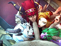 World Of Warcraft - super-fucking-hot Alexstrasza, Blood Elf, Deathwing And Sindragosa