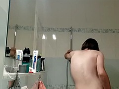 Amatör, Europeisk, Rolig, Homosexuell, Verklighet, Dusch, Mager, Solo