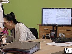 Elis Dark gets down and dirty with her Musical Instruments for a steamy office fuck