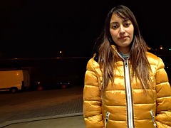 19 year old Laytina and her PUBLIC EXPLOITATION at night!