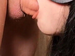 18, Piękna, Obciąganie, Brunetka, Wytrysk, Domowej roboty, Student, Nastolatki