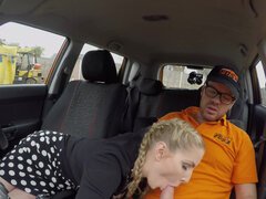 69, 큰 가슴, 오랄섹스, 자동차, 도기스타일, 핑거링, 핸드잡, 야외의