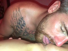 Close up of man licking wife's labia until she pops. greatest point of view 0f 2020 licking pussy