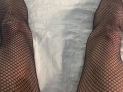 自家製, 穴開きパンティ, 一人, ストッキング