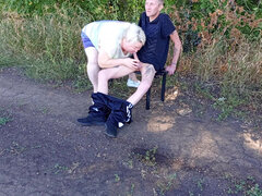 Stepmom Sucks My Dick in a Park on a Bench Until I Cum