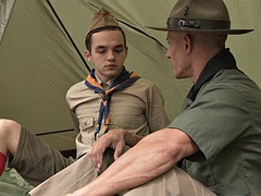 ScoutBoys - Hot and well hung Scoutmaster seduced by smooth and horny Boy Scout