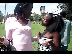 Two cute Kenyan girl/girl Chics slurping out each other's vulvas..