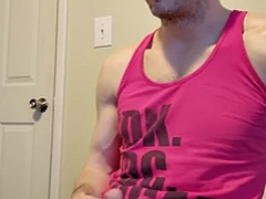Stonks jerking off and cumming with clothes on