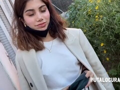 Naughty Latina seduced into giving a blowjob on the street - PutaLocura exclusive!