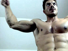 Bodybuilder Flexing His Muscles