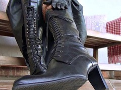 Leather boots femdom