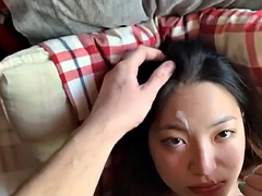 Asian slut gets fucked and creampied in a dorm