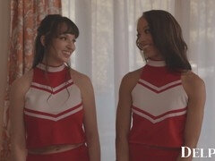 Lexi Luna and Alex Tae swap boyfriends in a hot Delphine Films cheerleader foursome