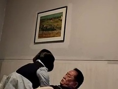 Asian Grandpa And Ladyboy Flip Flop