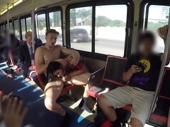 Gorgeous girl on the bus has insane public sex