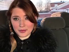 Amateur teen girls have sex in car