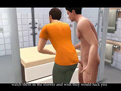 gay GYM shower mega-bitch - Sims 4