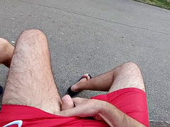 Relaxing in the park with a new friend some masturbate, pee, flash