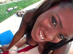 Hot outdoor fucking with a black whore