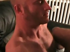 Muscular gay dude fucks a hunk in the ass doggy style