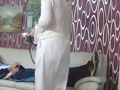 Smoking hot german nurse mom tears up her home patient