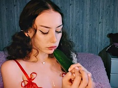 Watch Cucumber Deep Throat To Juicy Climax