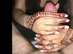 flawless palms with Henna Tattoos jerking my Cock - awesome Handjob abilities!
