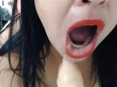 Giving oral sex with a lot of drool