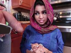 Sweetie Arab Brunette teen Ada gets filled of cream inside her honey pot