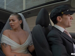 MILF is on her way to the wedding but things are about to turn pretty intimate once her younger chauffeur begins hitting on her and teasing her with h