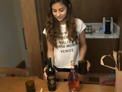 Amateur, Cul, Brunette brune, Petite amie, Piercing, Chatte, Rasée, Maigrichonne