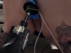 Tink88 fucking machine with tied dildo squirting