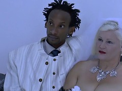 Mature bride fucks BBC at her interracial wedding