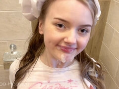 Amatőr, Anális szex, Szőke, Pár, Szájba élvezés, Ondó fröcskölés, Filigrán alkatú, Tini