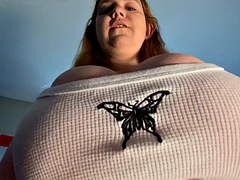 Domme Marie Rides you - POV CEI SPH - Three BBW Orgasms - 36D Bra Strip and WeVibe