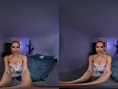 The redhead Latina Veronica Leal cheats on her boyfriend with a hard anal fuck in virtual reality porn