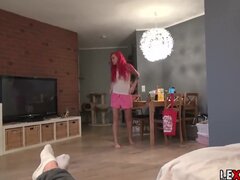 Hot German redhead gets facial after amateur POV sex