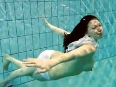 teen loses her panties underwater