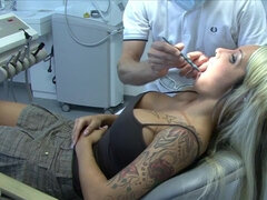 Sexy Cora Blowjob at dental office - medical fetish