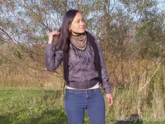 Leie, Asiatisch, Schwarz, Behaart, Jeans, Masturbation, Natürlich, Nippel