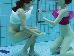 Lera & Sima Lastova sexy underwater broad