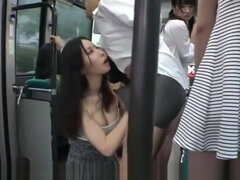 Comely dusky asian girl in fetish porn movie in public