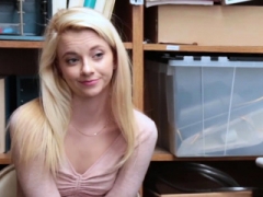 Smoking hot blonde shoplifter legal teen got caught and punished