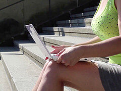 German japanese lesbian sensation in Public store