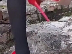 Enthousiasteling, Hakken, Italiaans, Rijpe lesbienne, Moeder die ik wil neuken, Nylonstof, Rok, Alleen