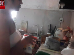 Asiatique, Couple, Fait maison, Indienne, Cuisine, Domestique, Mature