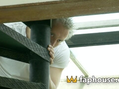 Horny platinum-blonde waiting to taste fresh jism - uncensored XXX!